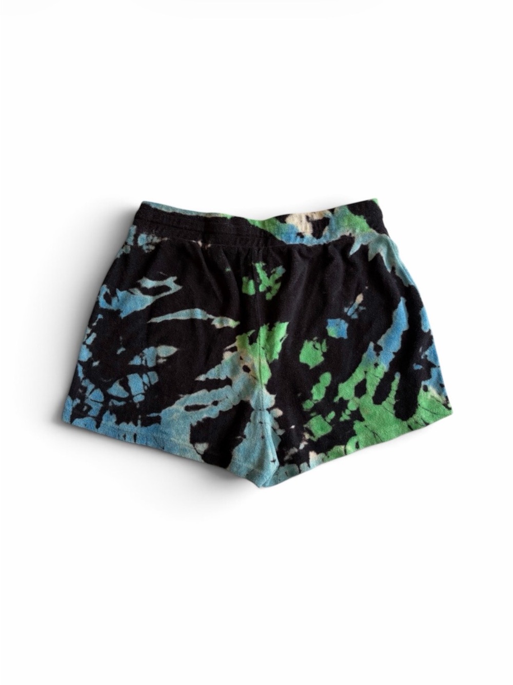 Sundown by Splendid Tie Dye Terrycloth Shorts Size Medium NWT Navy Blue Green - Picture 2 of 8